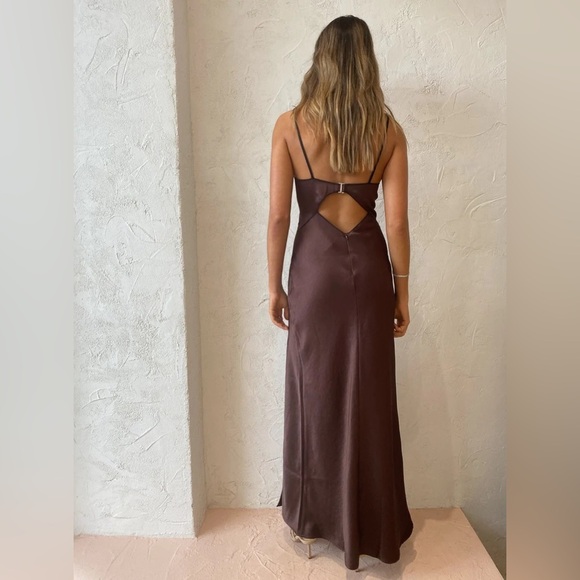 Bec & Bridge Hazel Maxi Dress Chocolate Brown Black Size US 6 NWT - Picture 11 of 13